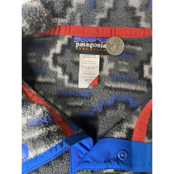 RARE Patagonia Synchilla Fleece Snap T Yanaba Forge Grey J20520101 AZTEC - XS - Picture 3 of 4